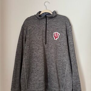 Adidas Gray Quarter-Zip Sweatshirt with IU Logo